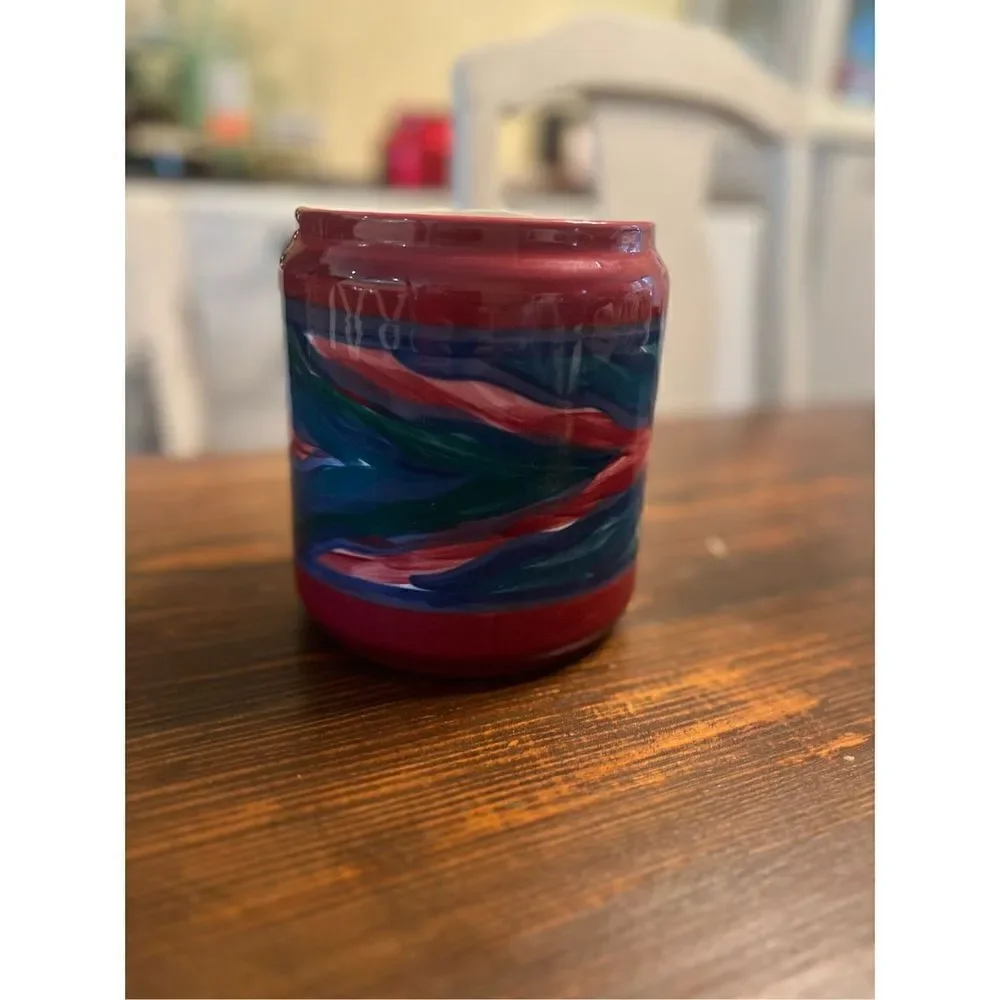 Gail Pittman 1988 “Flame” 1988 Large Canister with Lid Abstract Ceramic Pottery